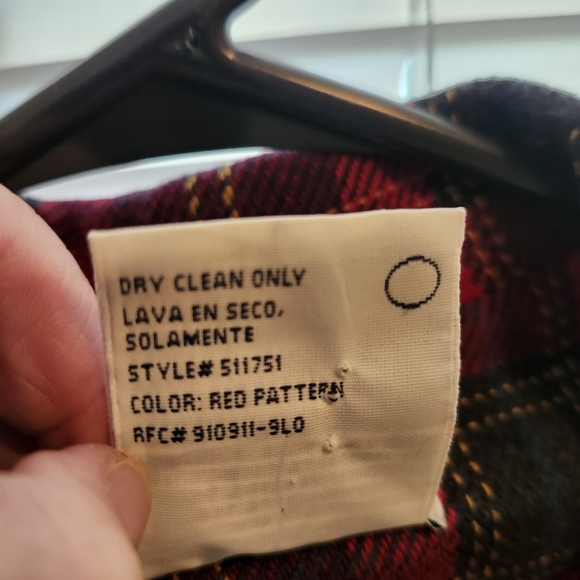 Vintage wool blend blazer red tartan plaid 3/4 sleeves 2 button closure women 16 - Picture 3 of 7